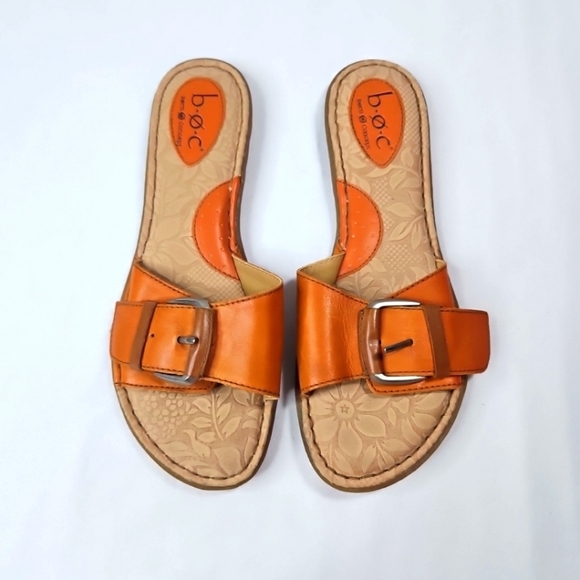 b.o.c Born Concepts Orange Leather Buckle Sandals Size 9 - Picture 7 of 7